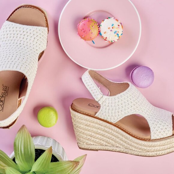 Women's Leather Wedge Sandals 3.75-Inch Heel 2-Inch Platform Stylish Jute - Picture 7 of 8